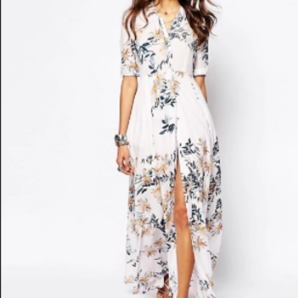Free People After The Storm Ivory Maxi Dress